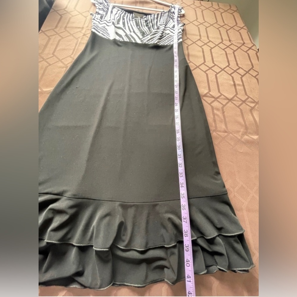 JOSEPH RIBKOFF Sleeveless Midi Dress - Sequinned Top and Ruffle Bottom Size 10 - Picture 11 of 13